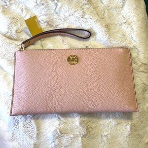 NWT Michael Kors pink clutch